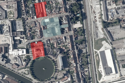 Situering sites scholencampus NOVA (bron Geopunt Vlaanderen)